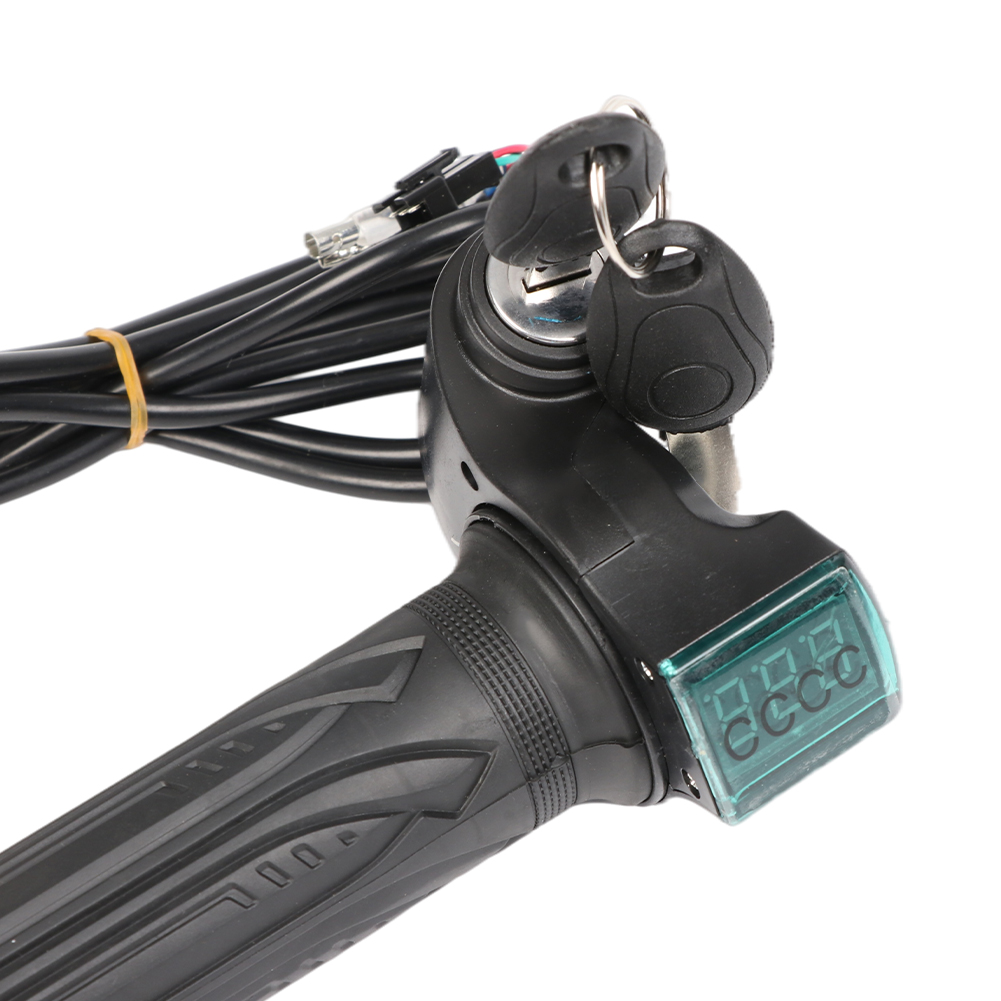 ภาพประกอบคำอธิบาย [Mr. Jam] 24/36/48/60/72V LED ดิจิตอลเมตรไฟฟ้าสกู๊ตเตอร์จักรยานคันเร่ง Handlebar พร้อมสวิตช์ไฟ LED จอแสดงผลจักรยานอุปกรณ์เสริม