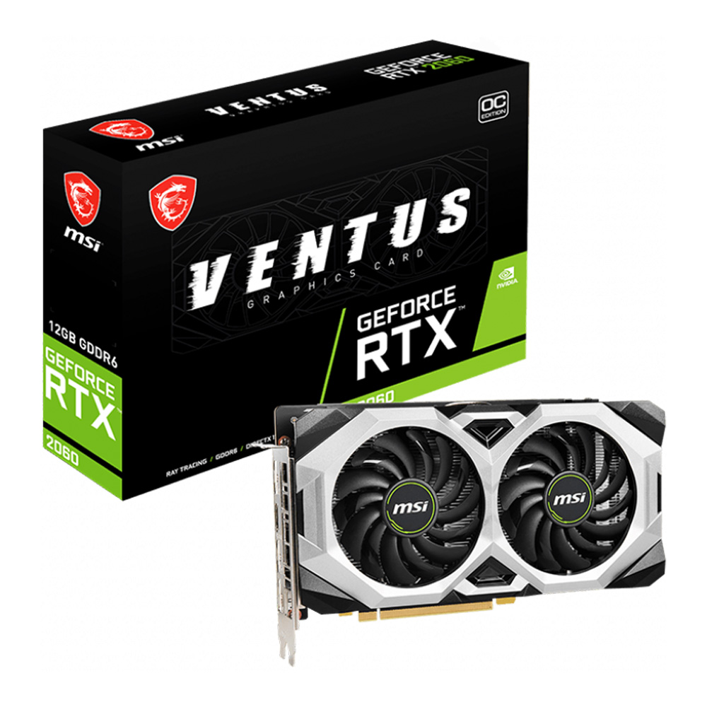 MSI VIDEO CARD การ์ดจอ GeForce RTX 2060 VENTUS 12G OC Model : GFRTX2060-VENTUS-12G-OC ราคา 9,900 บาท*ส่งฟรี
