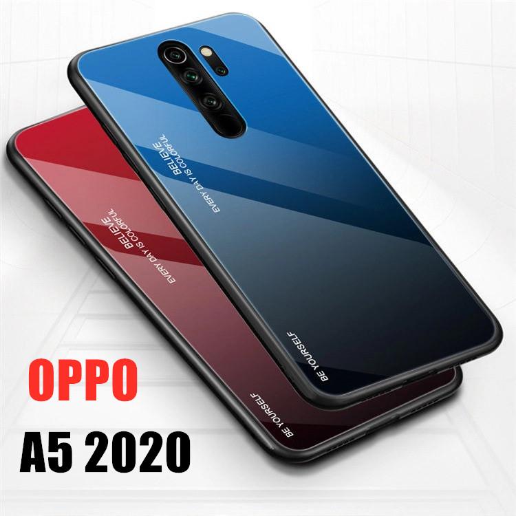 ส่งจากไทย Case OPPO A5 2020 เคสออฟโป้ A5(2020) เคสกระจก เคสเงาไล่สี ขอบนิ่ม TPU CASE เคสกระจกไล่สี สินค้าใหม่ เคส Oppo a5 2020