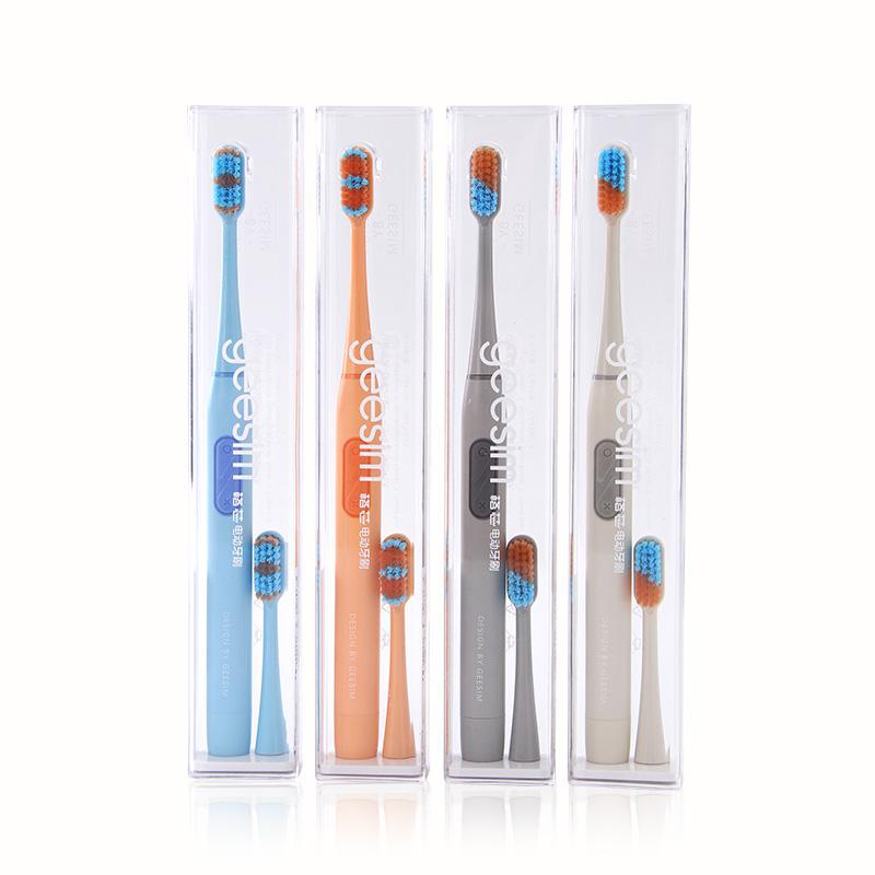  ตาก geesim G02 Electric Toothbrushes Sonic Vibration แปรงฟันไฟฟ้า แปรงสีฟันไฟฟ้าแบบชาร์จได้ พร้อมหัวเปลี่ยน Ultrasonic Toothbrush 15 คะแนน สีส้ม  สีน้ำเงิน  สีเทา  สีเทาเข็ม 