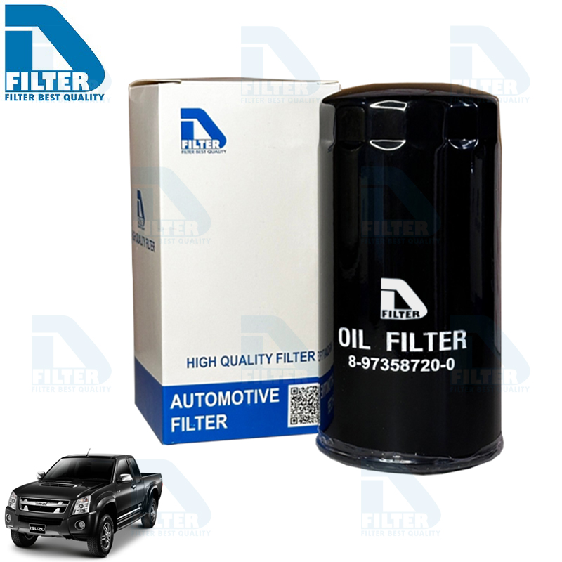 Oil Filter For Isuzu D-Max 2005-2011 (Commonrail Engine 2.5,3.0),Mu-7 (Engine 3.0) By D Filter ราคา 85 บาท*ส่งฟรี