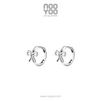 NooYoo ต่างหูสำหรับผิวแพ้ง่าย CoCr NF Little Bow Hoops