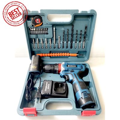สว่านกระแทก สว่านไร้สาย Bosch 38V พร้อมอุปกรณ์พื้นฐาน