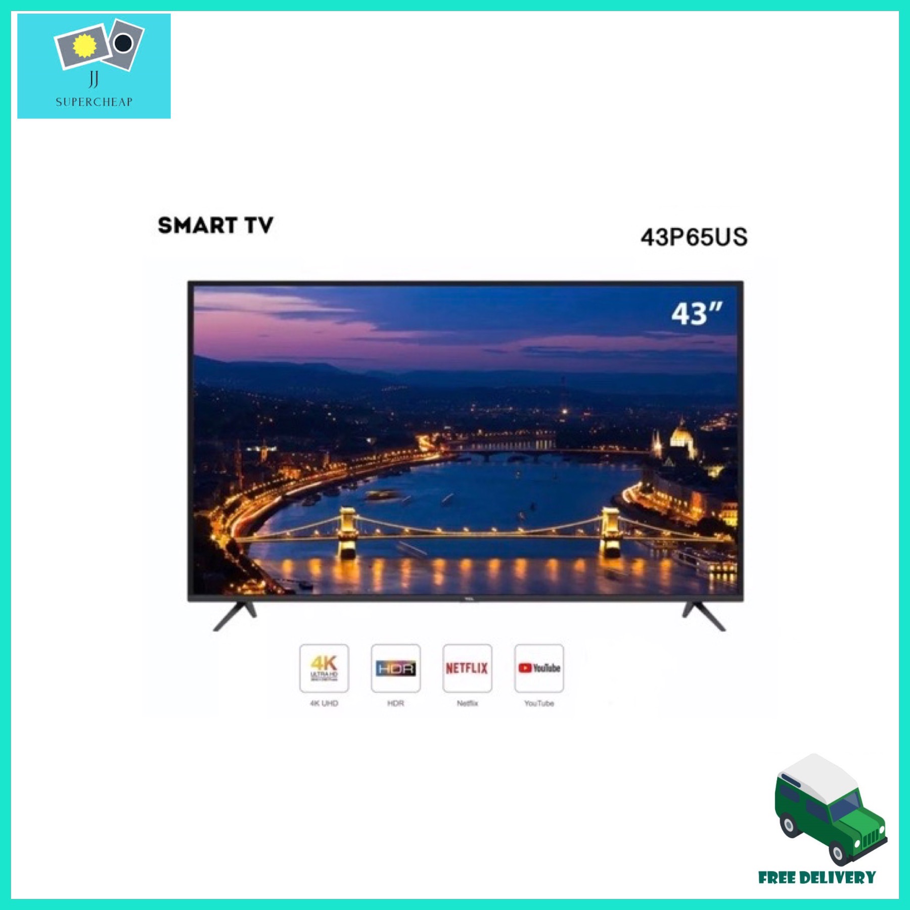 TCL SMART TV 4K UHD 43 นิ้ว รุ่น 43P65US (43P65)