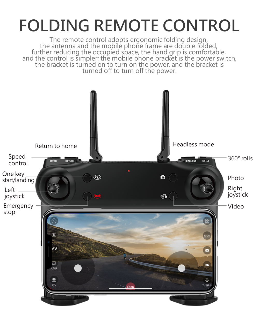 ข้อมูลเกี่ยวกับ โดรนติดกล้อง โดรนบังคับ โดรนถ่ายรูป รักษาระดับความสูง บินกลับบ้านได้เอง กล้อง2ตัว ฟังก์ชั่นถ่ายรูป บันทึกวีดีโอแบบอัตโนมัติ 4K SG106 WiFi FPV RC Drone Camera Optical Flow 1080P HD Dual Camera Real Time Aerial Video Wide Angle Qpter Aircraft