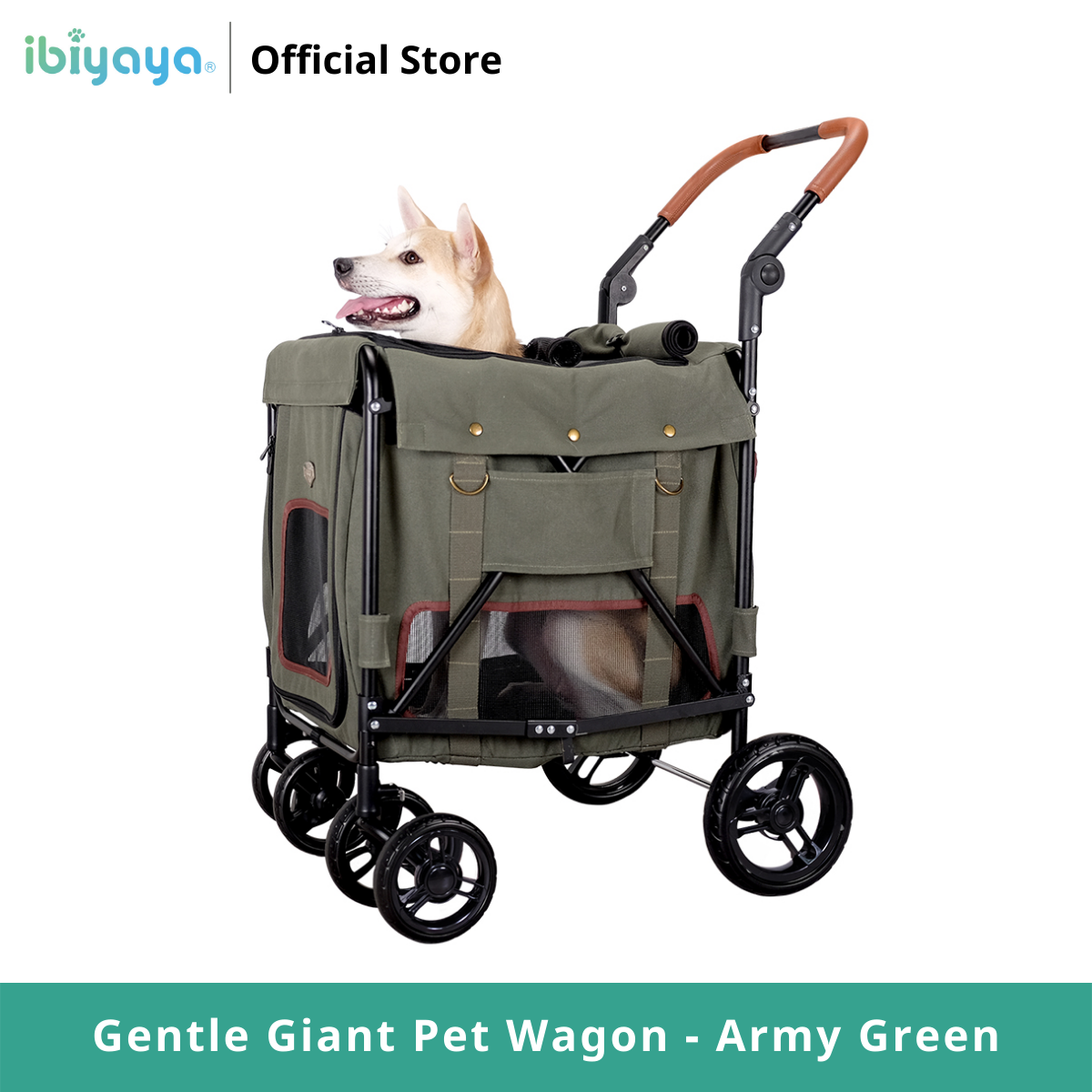 Ibiyaya Gentle Giant Pet Wagon รถเข็นสุนัข แบบ6ล้อ รับน้ำหนักได้ 25 Kg. ราคา 10,185 บาท*ส่งฟรี