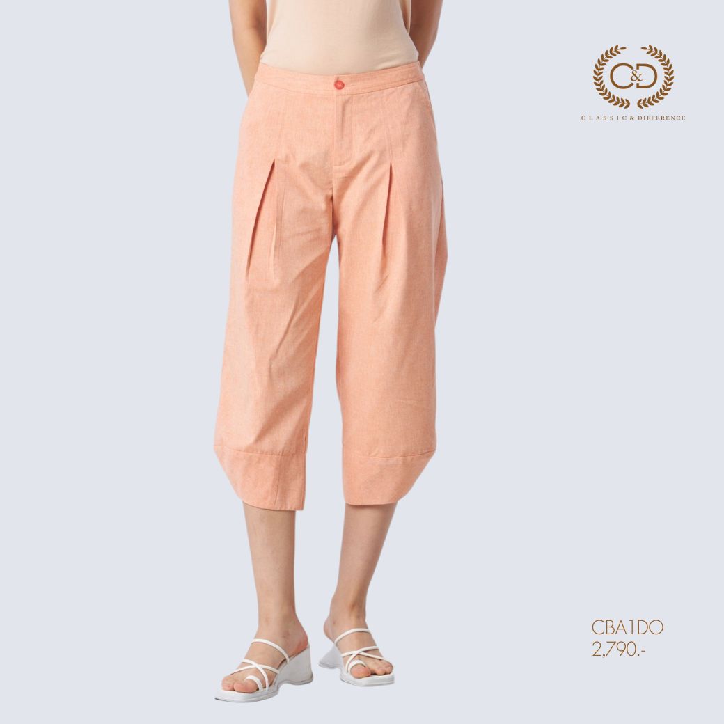 C&D woman's pants RE-LOOP Linen chambray กางเกงผู้หญิง ขาห้าส่วน สีส้ม CBA1DO ราคา 2,762 บาท*ส่งฟรี