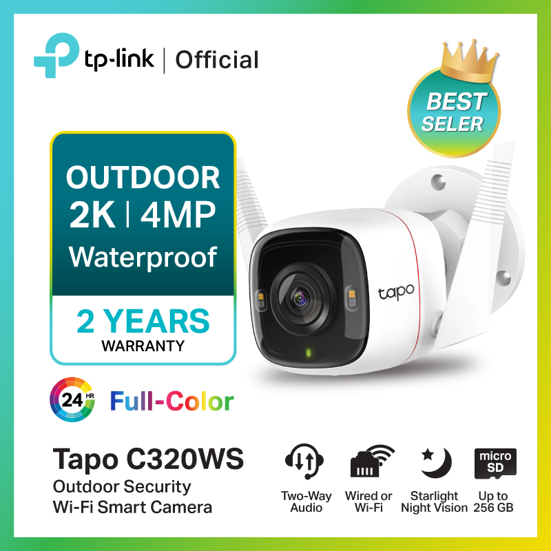 กล้องถ่ายรูป กล้องดิจิตอลมิลเลอร์เลส TP-Link Tapo C320WS Outdoor Security Wi-Fi Camera กล้อง Outdoor กันน้ำ 4