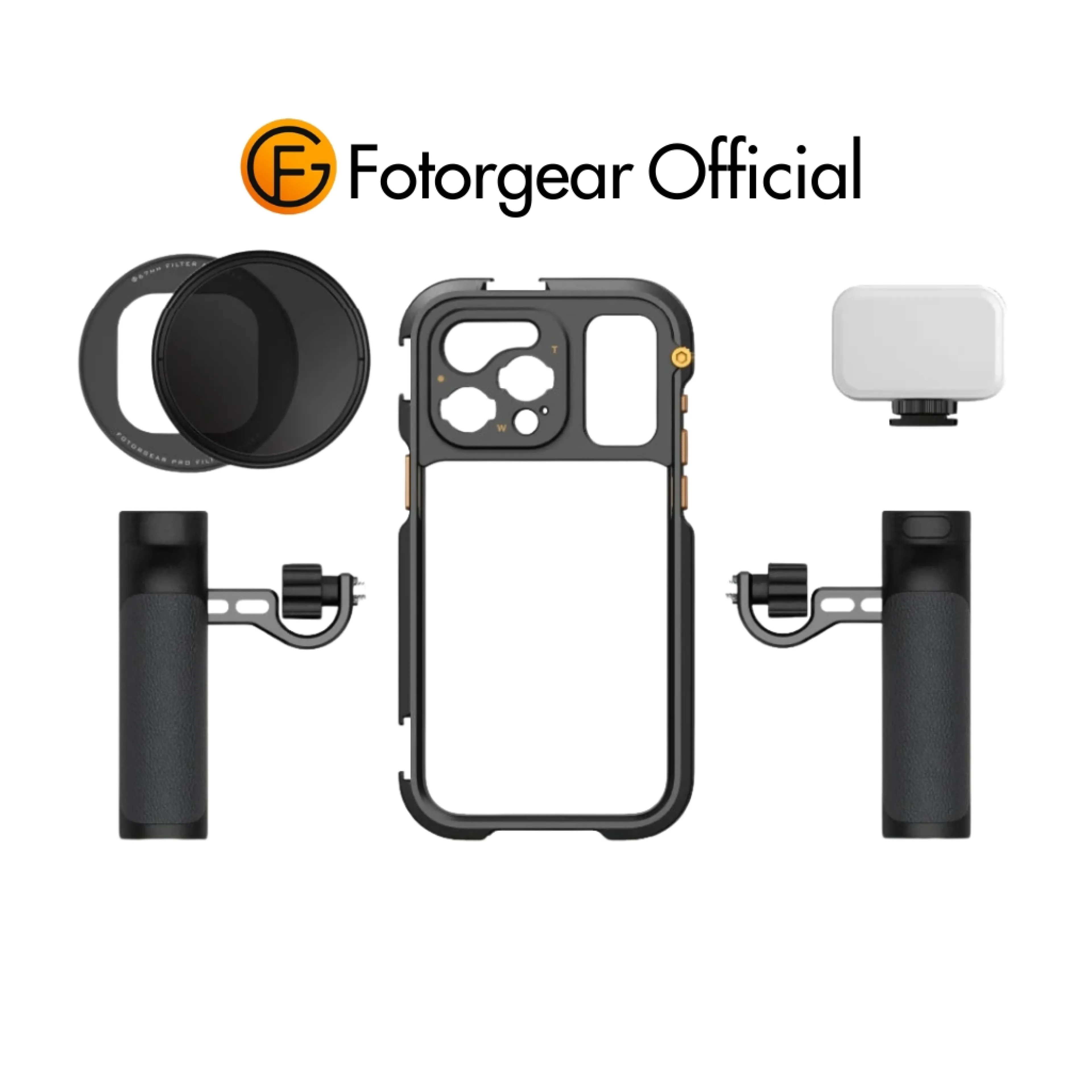 Fotorgear Pro II Series Phone Rig Cage เคสโทรศัพท์ เคสมือถือ 15 Pro มีด้ามจับ พร้อมฟิลเตอร์ ไฟเซลฟี่ - รูปที่ 1