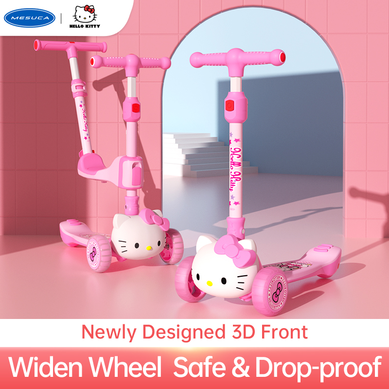 Mesuca Mickey Hello Kitty 3D Pattern สกู๊ตเตอร์สามล้อสำหรับเด็กน่ารัก 3 ใน 1 สกู๊ตเตอร์พับได้นั่งได้ Rideable สกู๊ตเตอร์ล้อกระพริบ สกูตเตอร์ Scooter ราคา 3,099 บาท*ส่งฟรี