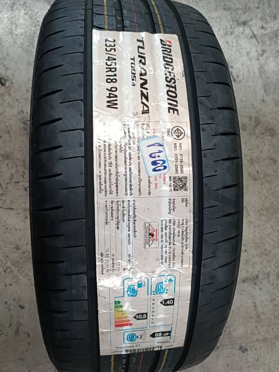 อุปกรณ์ประดับยนต์และชิ้นส่วนยานยนต์ ยาง 235/45 R18 Bridgestone TURANZA T005A 94W ปี 24