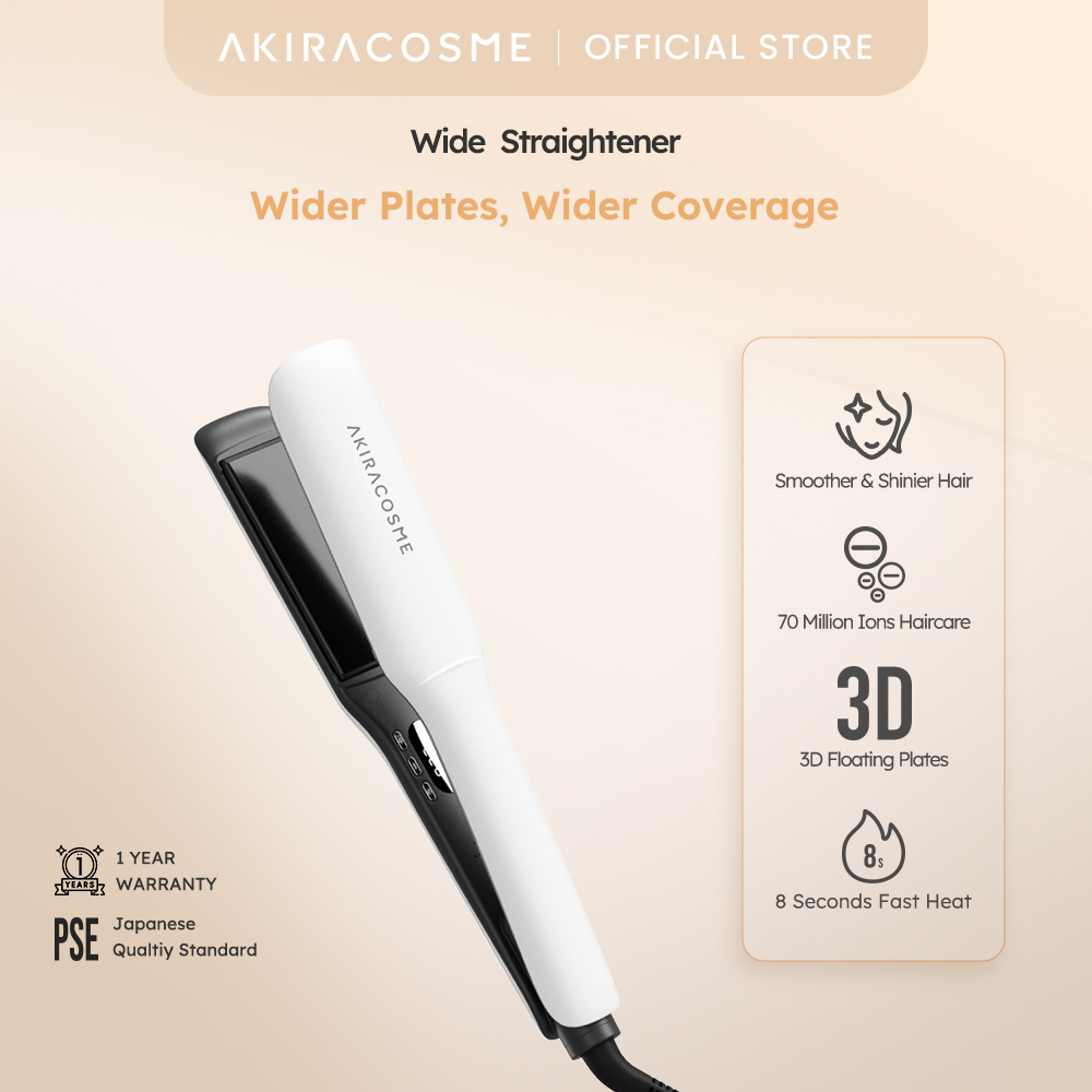 Japan AKIRA Hair Straightener Wide Plate Hair Straightener Curler Negative ions Straight Professional Flat Iron for Hair Styling ราคา 1,138 บาท*ส่งฟรี