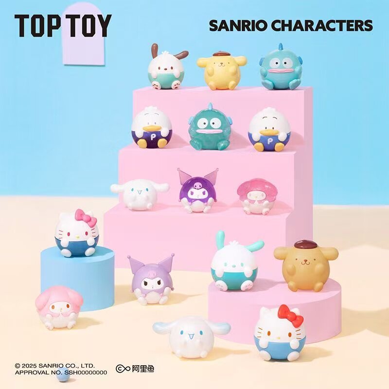 Toptoy X Sanrio Character Roundy Mini Figures Surprise Bag Random Box Cute Desktop Decoration Mystery Box Kuromi Hello Kitty Gift 1 Bag (3 Pieces/Piece Per Bag) 100% Original ราคา 279 บาท*ส่งฟรี