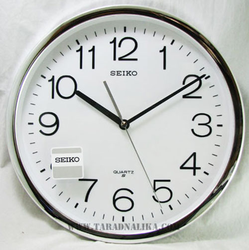 นาฬิกาแขวน SEIKO PQA041S ขนาด 16 นิ้ว ขอบเงิน เดินเรียบ