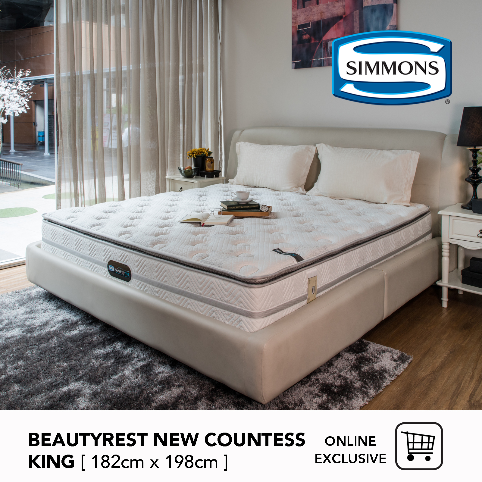 Simmons® รุ่น Beautyrest® New Countess ที่นอนคิงไซส์ 6ฟุต (182 ซม. x 198 ซม.) ราคา 69,900 บาท*ส่งฟรี