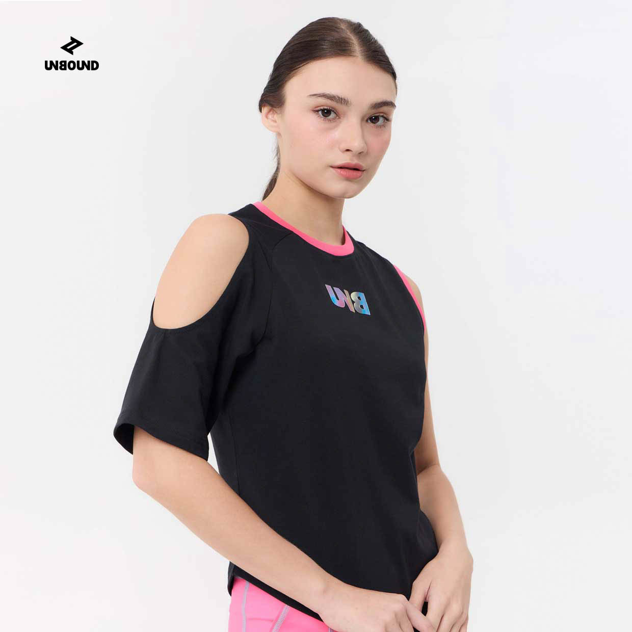 UNBOUND Andromeda slit shoulder tee > Black เสื้อแต่งแขนผู้หญิง สีดำ ราคา 981 บาท*ส่งฟรี