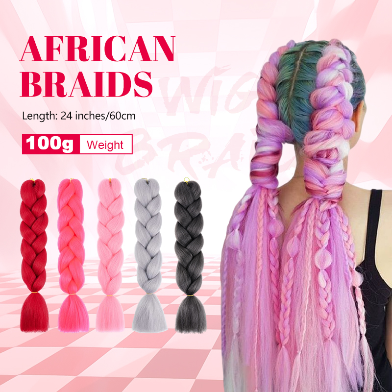 Kpop ไหมถักผม แฮร์พีชผมเปีย ไหมถักเปีย แฮร์พีช ผมเปีย ไหมไฟเบอร์ ไหมต่อผม ยาว 60cm 100g สำหรับเทศกาลสงกรานต์ พร้อมส่ง ราคา 29 บาท*ส่งฟรี