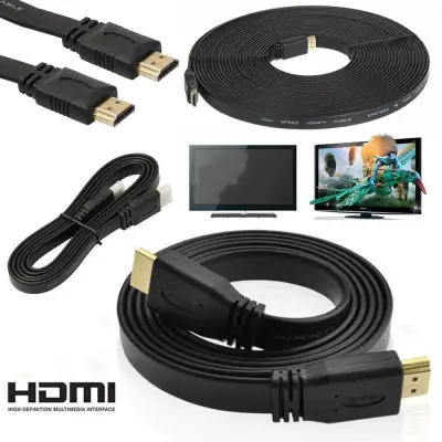1.5m 3m 5m 10m 15m 20m Flat HDMI Cable Adapter High Speed V1.4 HDMI to HDMI Lead (4)