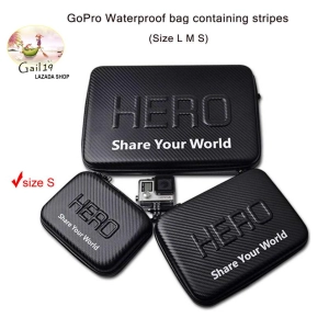 สินค้า GoPro Waterproof bag containing stripes (Size L M S), GoPro, SJCam, YI, and other accessories can be installed GoPro กระเป๋ากันน้ำ ลายเคฟล่า ใส่ได้กับ GoPro Hero 11/10/9/8/7/6/5/4/3 SJCam YI ฯลฯ (มีไซส์ L M S)
