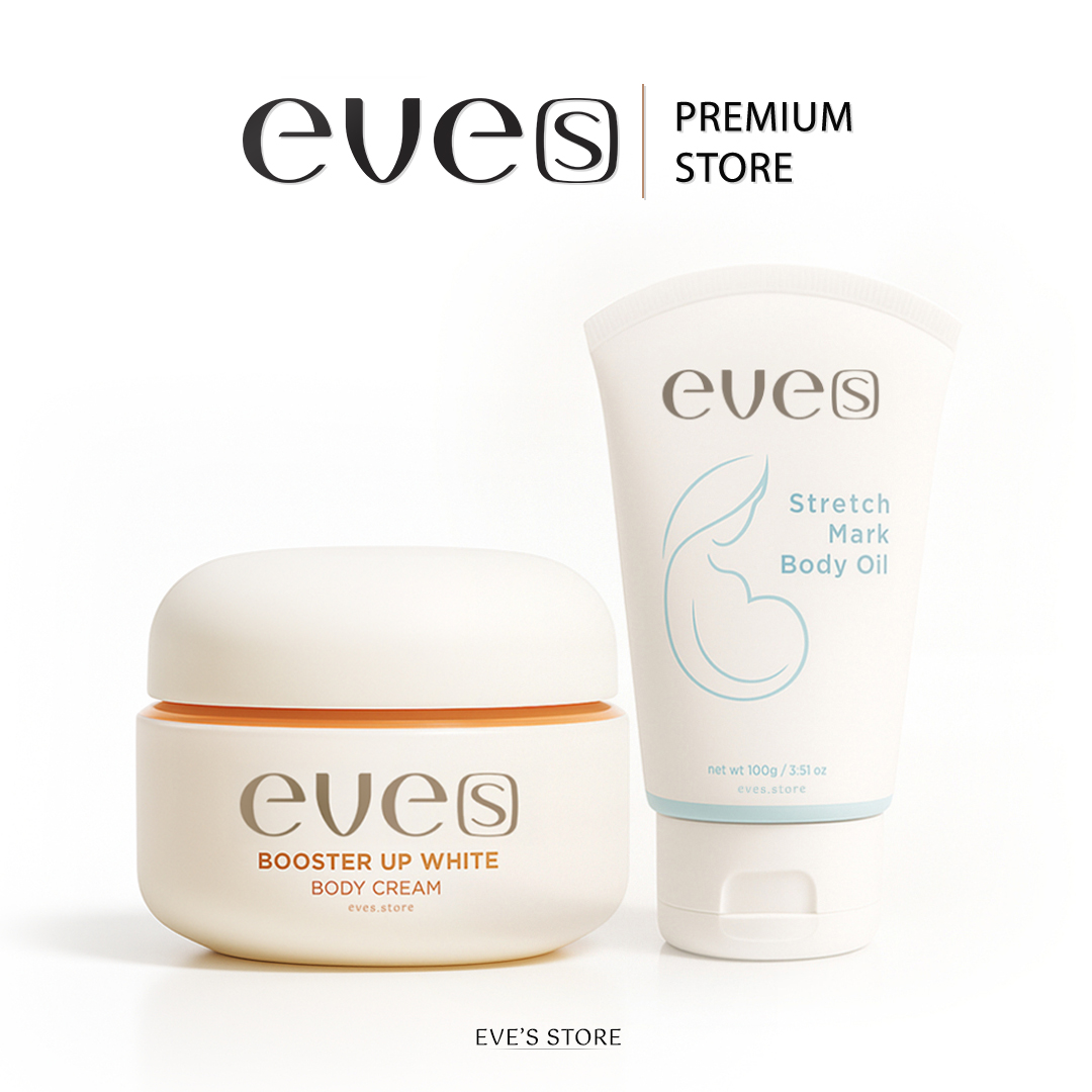 Eves Eve's Double Set Reduces Stretch Marks, Cracks from Skin Expansion, Postpartum Stretch Marks, Scars, Dark Spots, White Stretch Marks, Red Stretch Marks. ราคา 900 บาท*ส่งฟรี