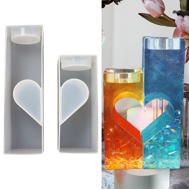 2ชิ้นเซ็ตวาเลนไทน์เชิงเทียน Tealight แม่พิมพ์ซิลิโคนสำหรับ DIY Handmade Uv Epoxy Plaster Heart Candlestill Casting Mold ราคา 1,534 บาท*ส่งฟรี