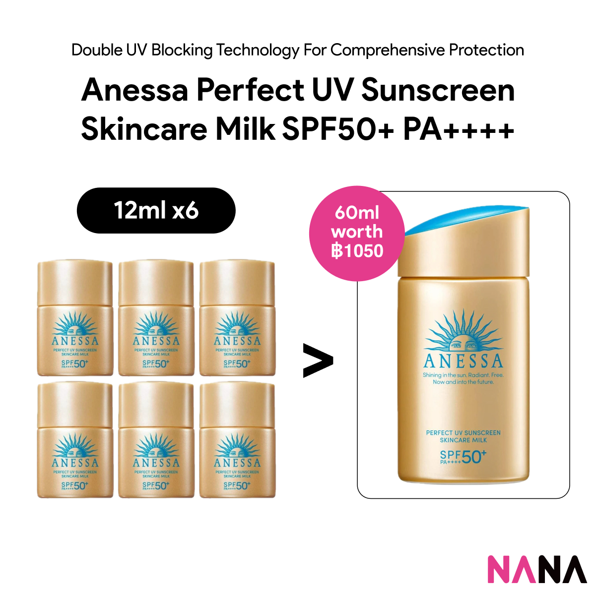 Shiseido Anessa Perfect Uv Sunscreen Skincare Milk Spf50+ Pa++++ Sample Pack (12ml X 3/6) [Delivery Time: 5-10 Days] ราคา 810 บาท*ส่งฟรี