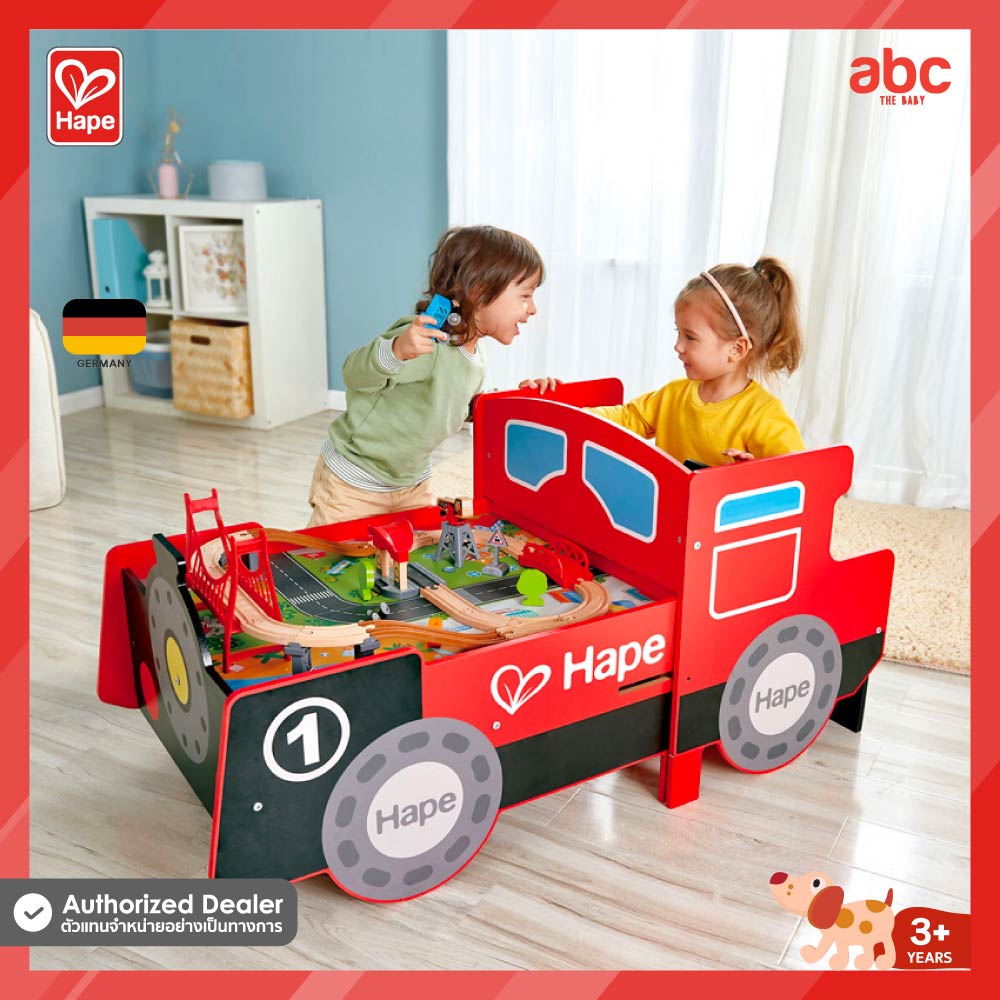โมเดลฟิกเกอร์ อาร์ตทอย กล่องสุ่มของสะสม ของเล่นและโมเดลสะสม Hape Ride-on Engine Table 3Y+