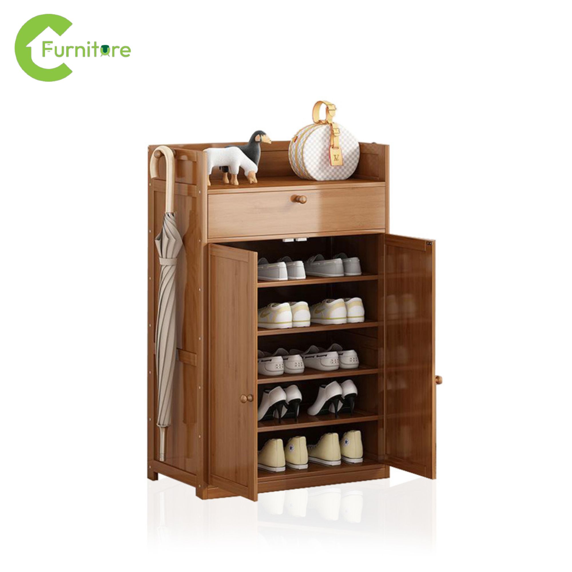 ชั้นวางรองเท้า ตู้วางรองเท้า ตู้เก็บรองเท้า ตู้ใส่รองเท้า ไม้ ตู้ใส่รองเท้า ตู้รองเท้า ที่เก็บรองเท้า มาพร้อมลิ้นชักด้านบน Homec TH ราคา 1,379 บาท*ส่งฟรี