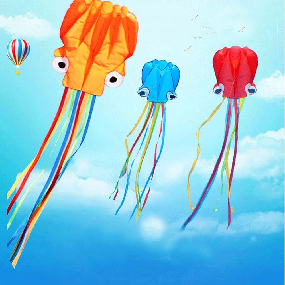 BESHA เครื่องมือบินของเล่นว่าวบินยาว Tail Kite ว่าวอ่อน Flying String ขนาดใหญ่ Octopus 3D ว่าวปลาหมึกว่าวปลาหมึกว่าวลอยได้สัตว์ Kite