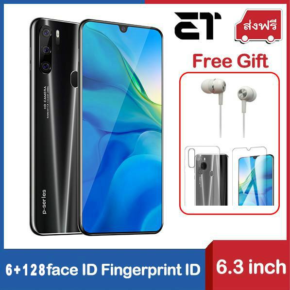 6.3 inch HD big screen 4800mAh p35 6GB RAM 128GB ROM Cell phone Fingerprint face id Smartphone MTK6595 Android 9.1 mobile phone