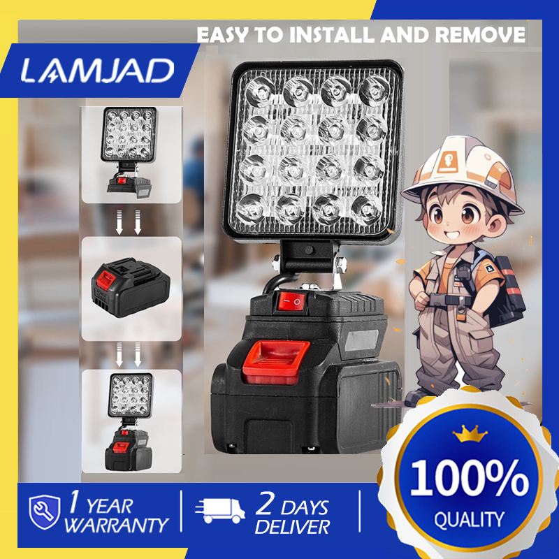 ไฟ LED ทำงานไร้สาย 21V แบตเตอรี่ลิเธียมขับเคลื่อน Super Bright โคมไฟรักษาความปลอดภัยกลางแจ้ง Floodlight Spotlight ราคา 329 บาท*ส่งฟรี