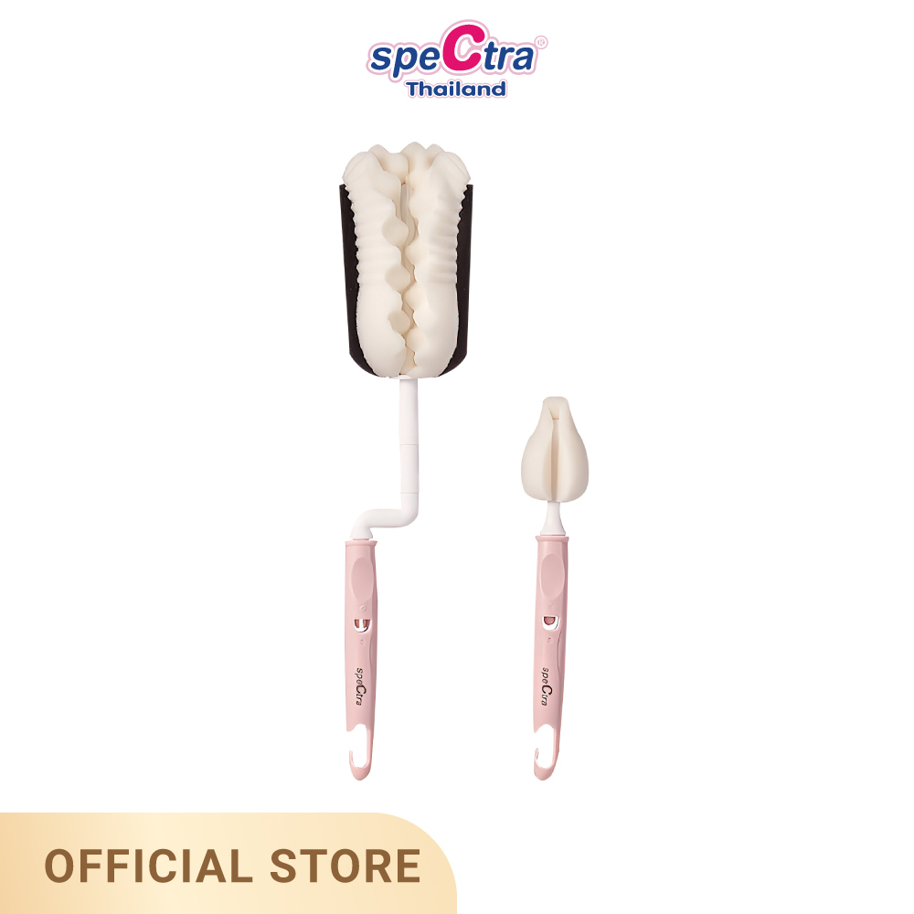 Spectra เเปรงล้างขวดนมหมุนได้ 360 องศา สินค้าเเท้ศูนย์ไทย ฟองน้ำหนา คุณภาพดี เเพ็ค 2 ชิ้น ราคา 425 บาท*ส่งฟรี