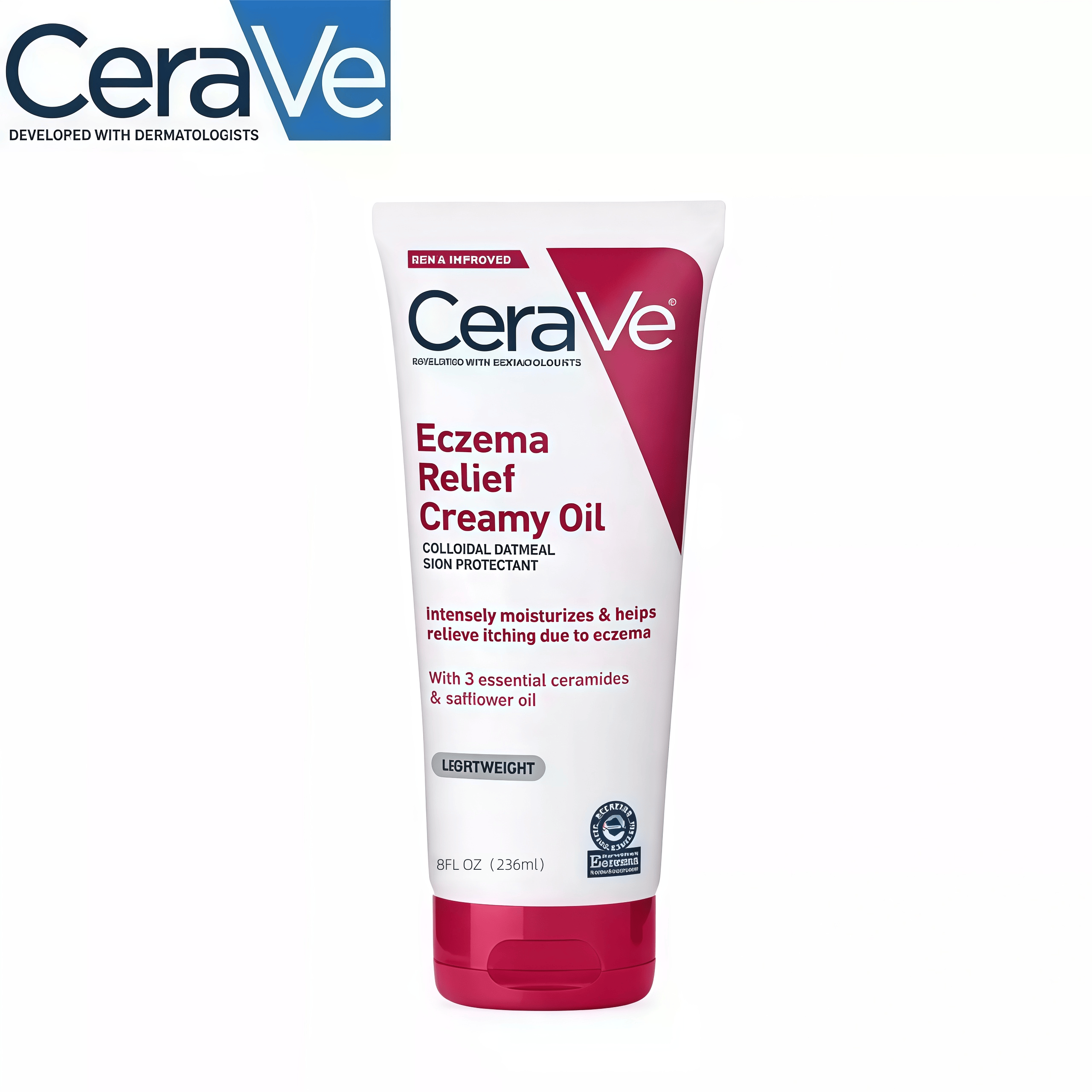 Cerave Oil Relieves Dermatitis, 236ml, for Sensitive Skin, Dry, Itchy Skin, No Steroids. ราคา 245 บาท*ส่งฟรี