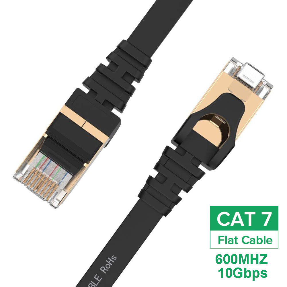 สายแลน สายแบน Lan CAT 7 FLAT FTP สายต่อเน็ต LAN Cable CAT 7  Ethernet Cable RJ45 Network Cable lan Patch Cord For Router Laptop XBox PC 1/2/3/5/8/10m / CoCo-3c