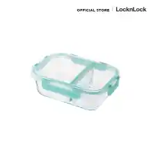 ภาพขนาดย่อของสินค้าLock&Lock Oven Glass Divider Container Rectangular 860ML (2 compartments) Mint LLG457