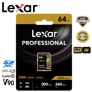 ภาพหน้าปกสินค้าLexar 64GB SDXC Professional 2000x (300MB/s) ที่เกี่ยวข้อง