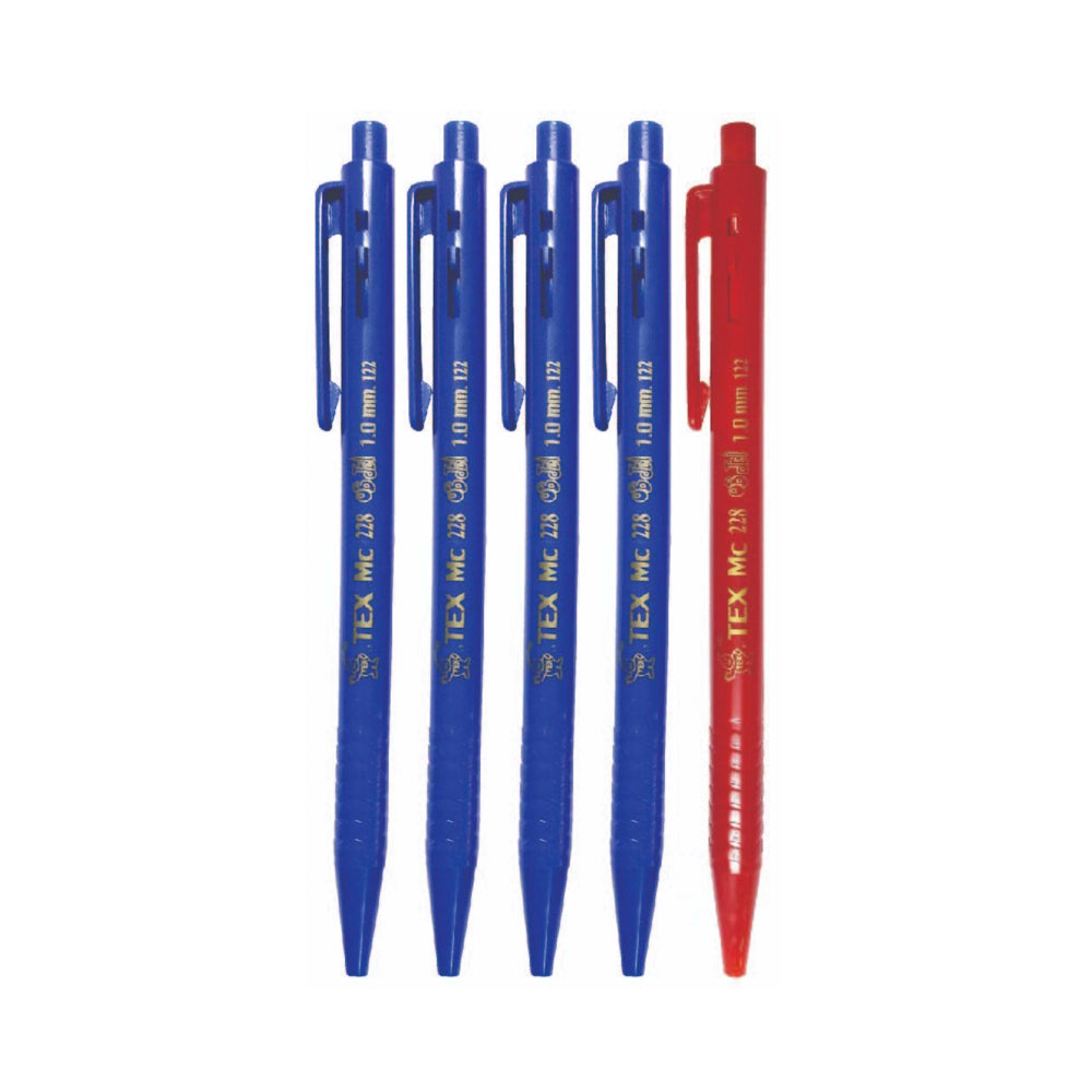 [5ด้าม/10ด้าม] ปากกาลูกลื่น Tex 1 มม. เขียนลื่นมาก เส้นใหญ่คมชัด รุ่น MC228