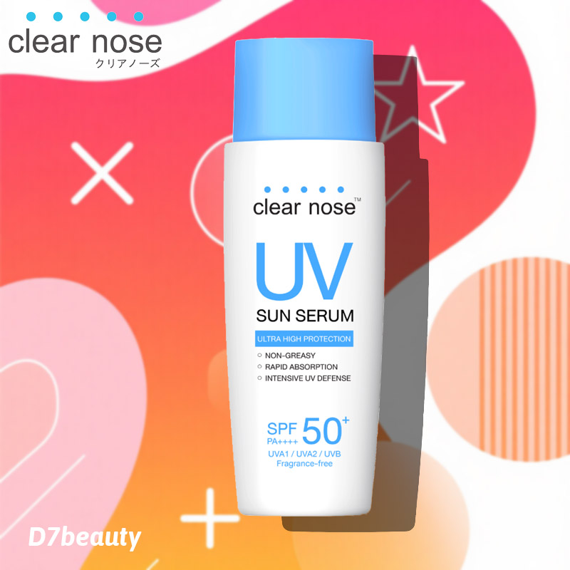 Clear Nose Uv Sun Serum Spf50+ Pa++++ 80ml, Sunscreen to Reduce Acne, Clear Nose, Sunscreen Serum, Protects from the Sun, Lightweight, Not Sticky. ราคา 310 บาท*ส่งฟรี