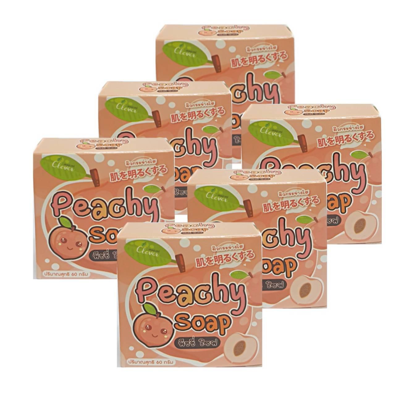 Peachy Soap 60 g. สบู่ลูกพีชหน้าใส กลิ่นลุกพีช (6 ก้อน )