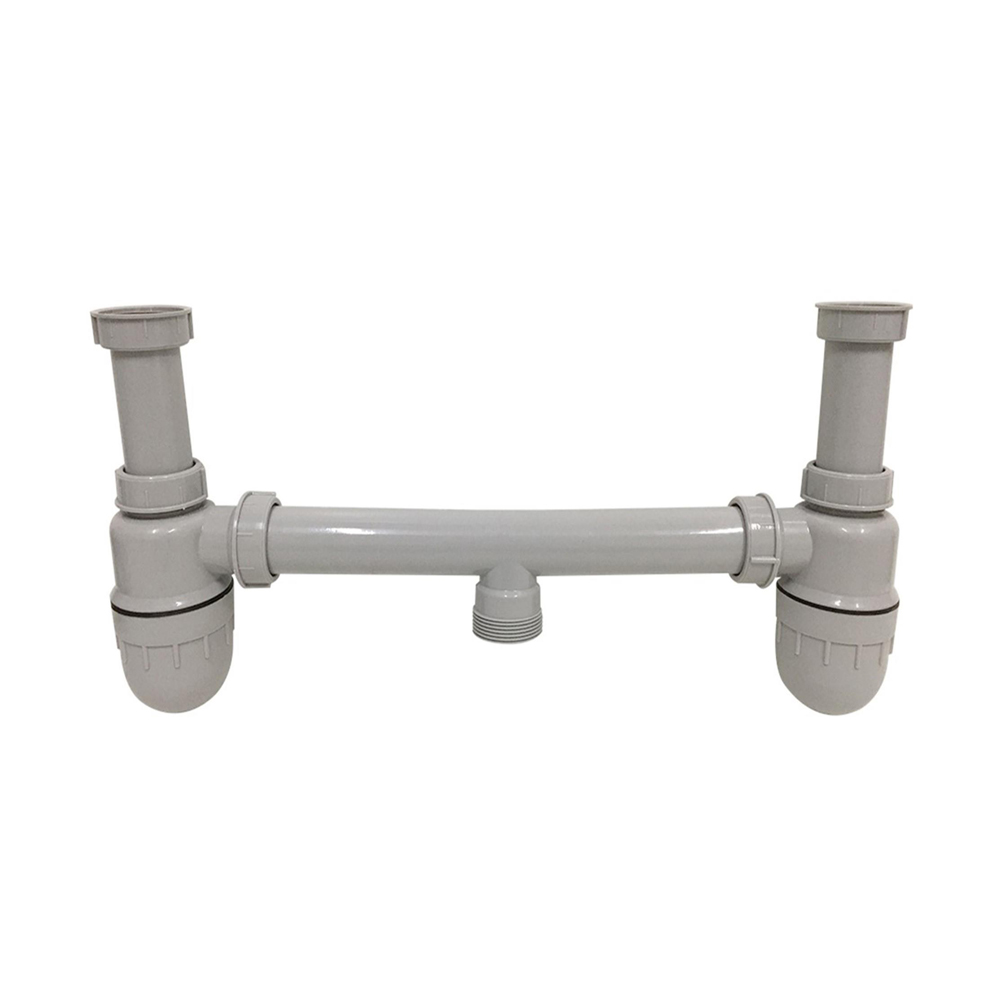 HOMEMART ท่อน้ำทิ้งอ่างล้างจาน แบบกระปุกคู่ ราคา 500 บาท*ส่งฟรี