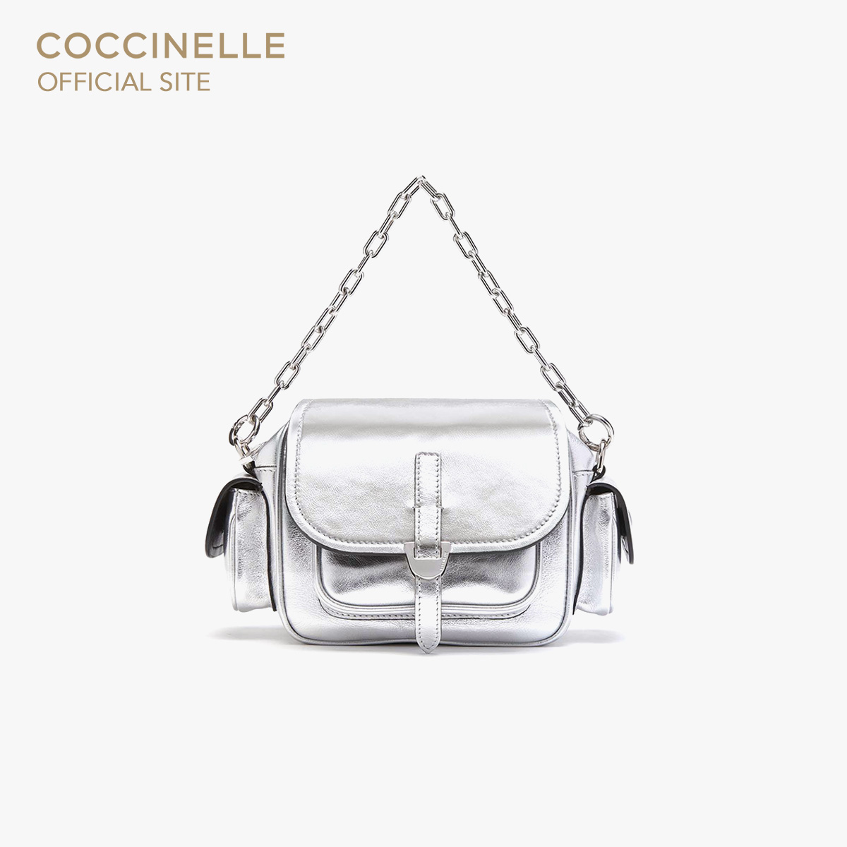 COCCINELLE CAMPUS MINI CROSSBODY BAG 550101 SILVER ราคา 14,900 บาท*ส่งฟรี