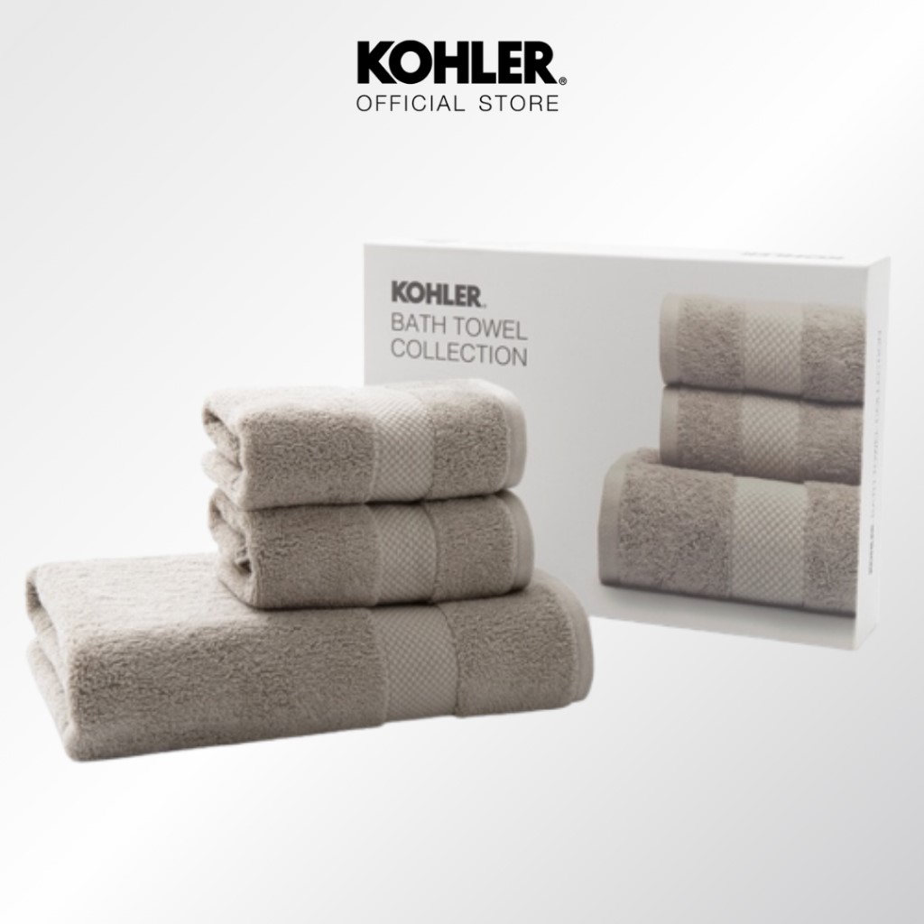 Kohler BATH TOWEL COLLECTION, ASHY GREY ชุดผ้าขนหนูอาบน้ำ และผ้าเช็ดผม สีเทา CG-11002-270 ราคา 988 บาท*ส่งฟรี