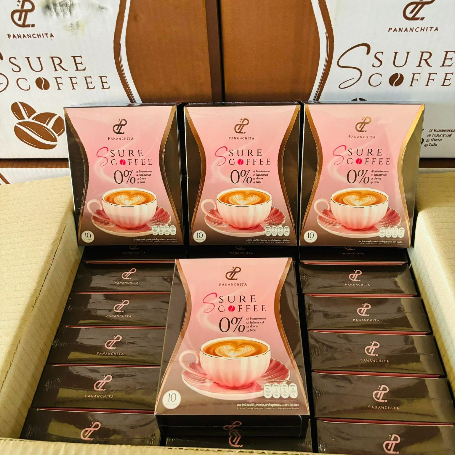 ยกลัง 25 กล่อง_Pananchita Ssure Coffee กาแฟเป้ยปานวาด เอสชัวร์คอฟฟี่ ราคา 5,590 บาท*ส่งฟรี