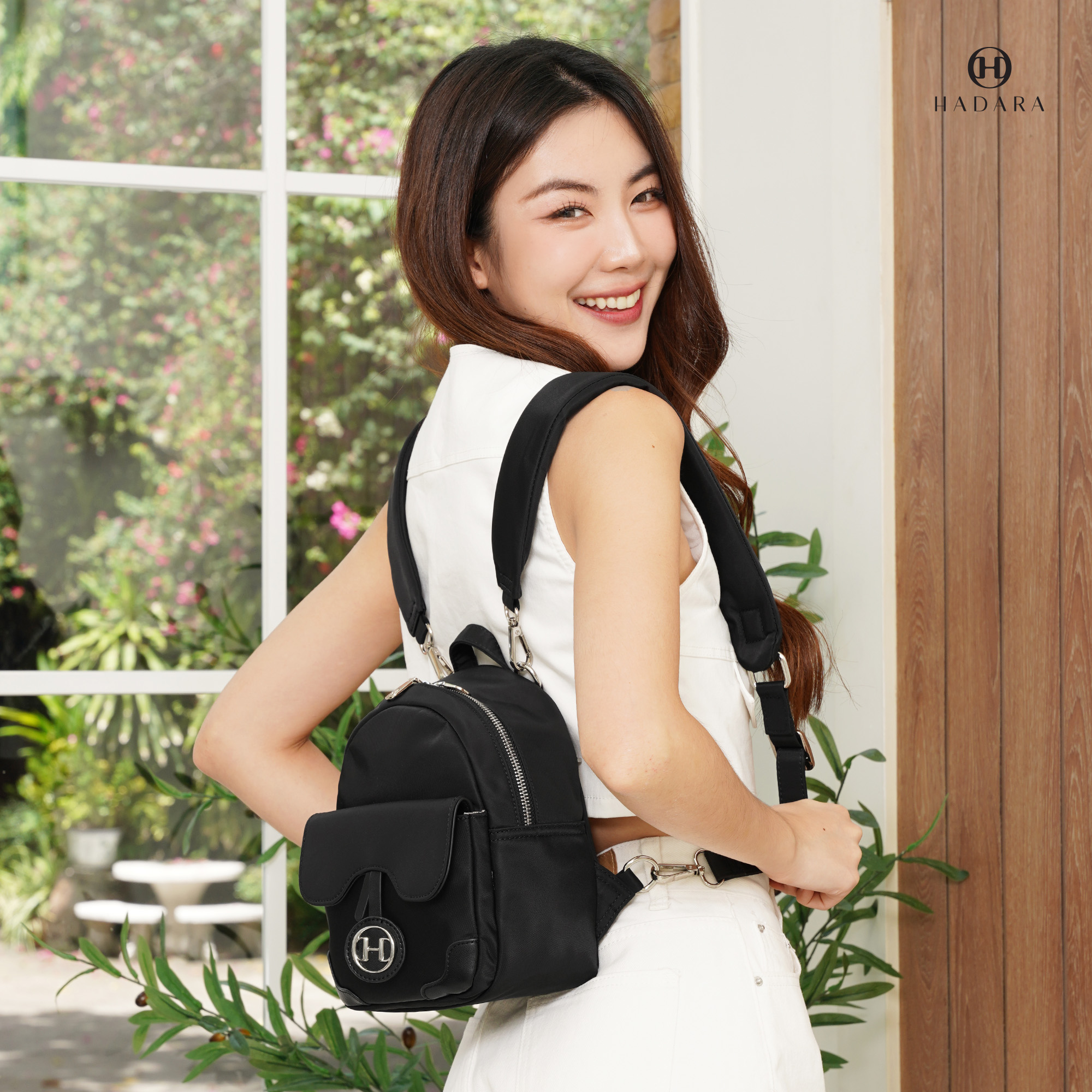 Hadara กระเป๋าเป้ไซซ์ Mini Classic No.14 ไซซ์เล็กกะทัดรัด ช่องเก็บ 14 ช่อง สายนุ่มสบายบ่า ราคา 2,890 บาท*ส่งฟรี