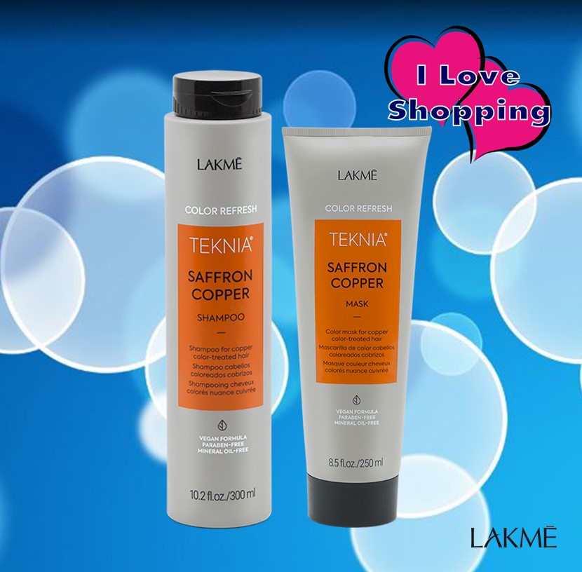 Lakme Saffron Copper Shampoo/Mask Shampoo and Mask to Add Color for Orange and Copper Tones. ราคา 1,040 บาท*ส่งฟรี