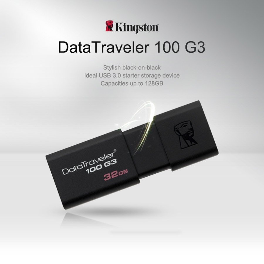 รูปภาพเพิ่มเติมเกี่ยวกับ แฟลชไดร์ฟ Kingston USB 3.1 DataTraveler 100 G3 32GB 16GB 64GB