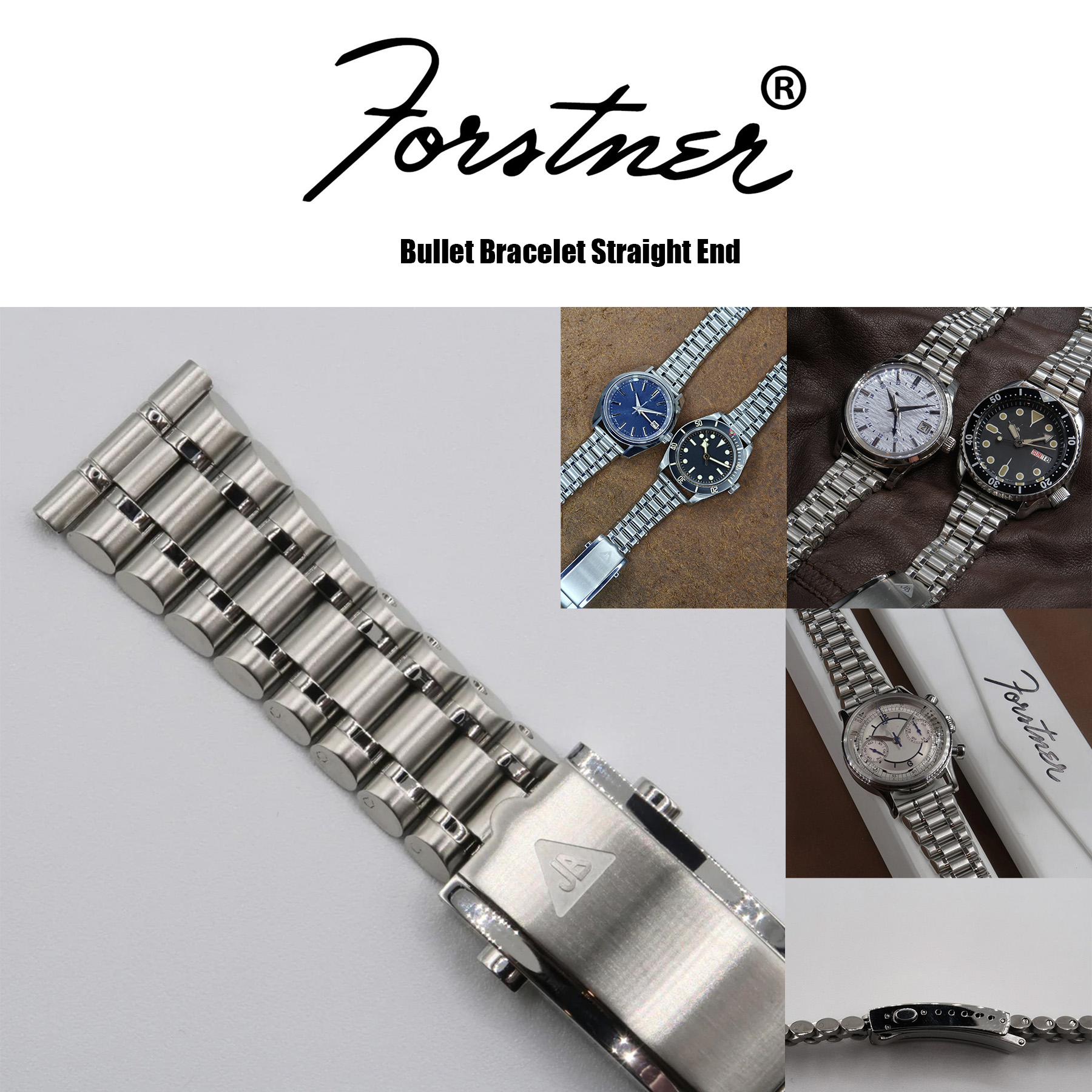 Forstner Bullet Bracelet Straight End Steel Watch Band ราคา 7,500 บาท*ส่งฟรี