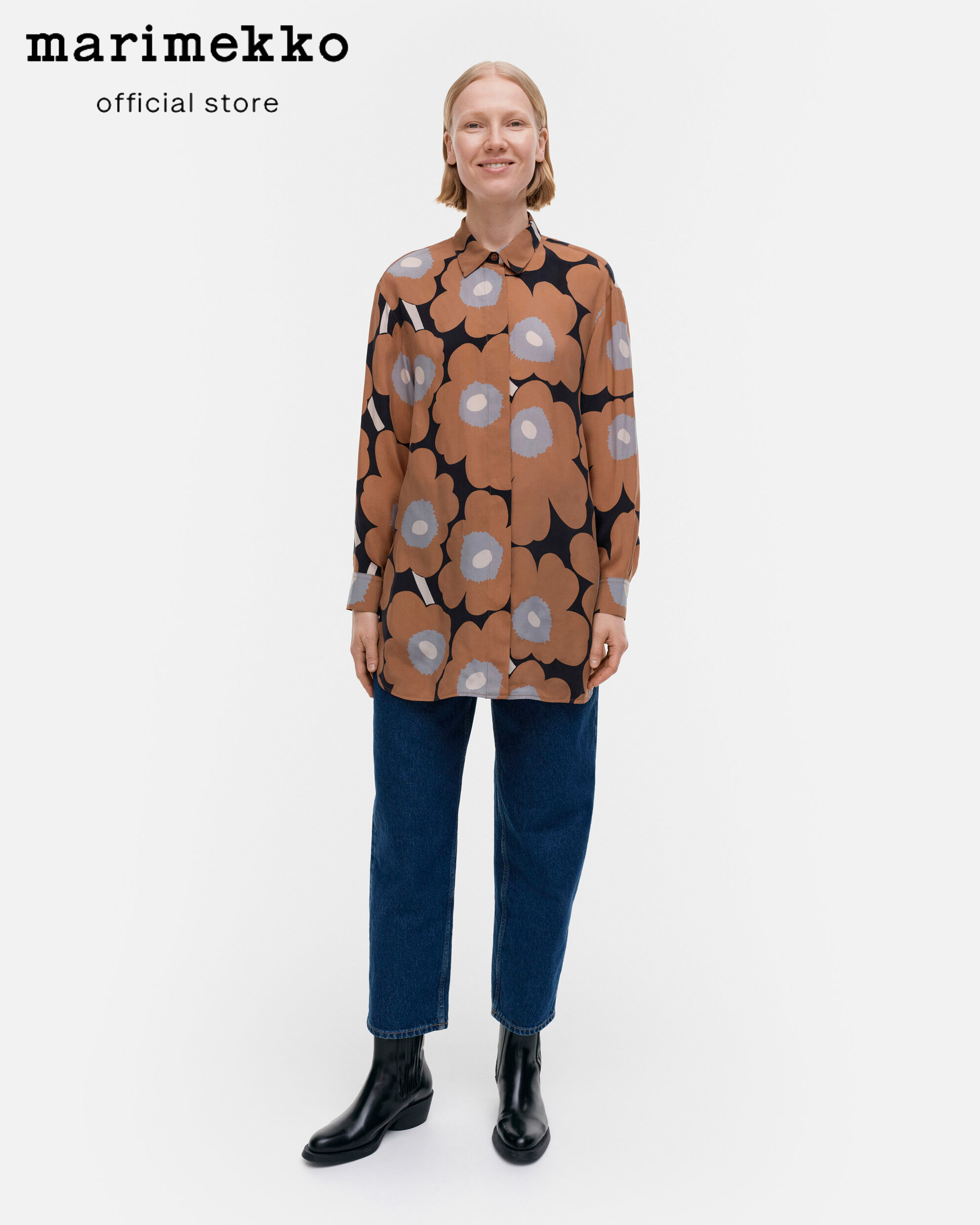 MARIMEKKO SIVUTA UNIKKO SHIRT เสื้อ เสื้อเชิ้ต เสื้อคอปก เสื้อเชิ้ตแขนยาว ราคา 6,950 บาท*ส่งฟรี