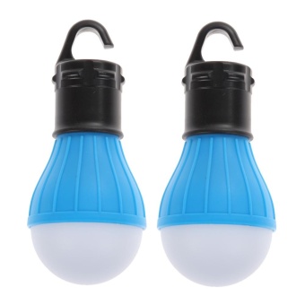 2 x Outdoor Hanging 3 Camping Tent Light Bulb Fishing Lamp(Blue) -intl