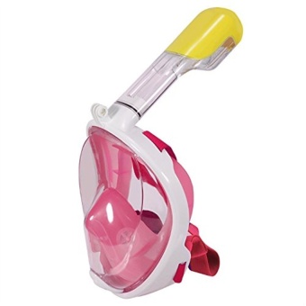 2561 2besport Super snorke หน้ากากดำน้ำ ไม่ต้องคาบท่อหายใจ แบบมีฐานติดกล้อง Gopro รุ่น DP01N ( สีชมพู )